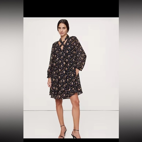 NWT Banana Republic GEORGETTE CROSS-TIE TRAPEZE DRESS 
size Medium - Picture 12 of 12